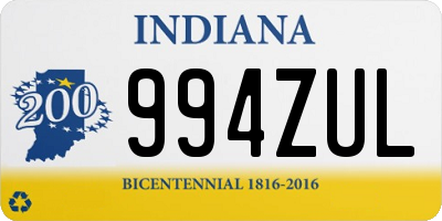 IN license plate 994ZUL