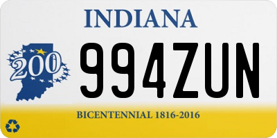 IN license plate 994ZUN