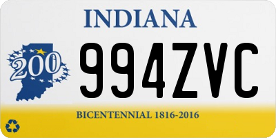 IN license plate 994ZVC