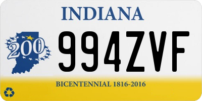 IN license plate 994ZVF