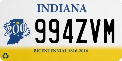 IN license plate 994ZVM