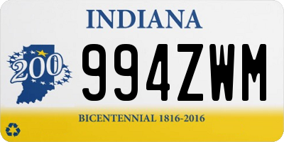 IN license plate 994ZWM