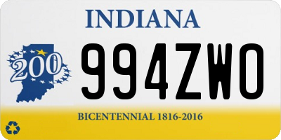 IN license plate 994ZWO