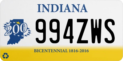 IN license plate 994ZWS