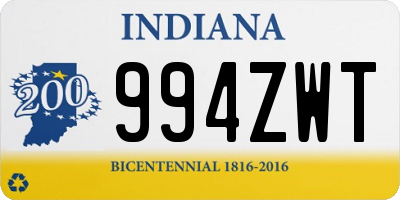 IN license plate 994ZWT