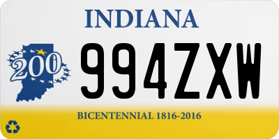 IN license plate 994ZXW