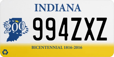 IN license plate 994ZXZ