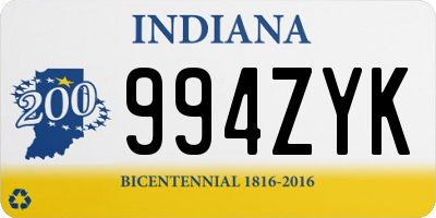 IN license plate 994ZYK