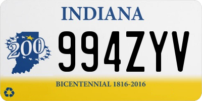 IN license plate 994ZYV