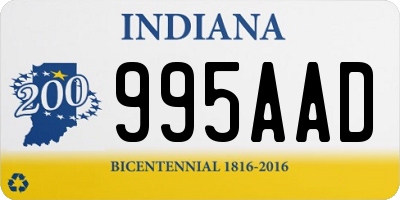 IN license plate 995AAD