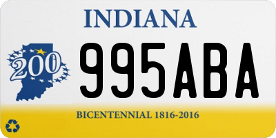 IN license plate 995ABA