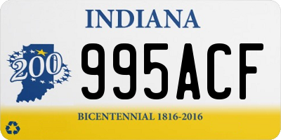 IN license plate 995ACF