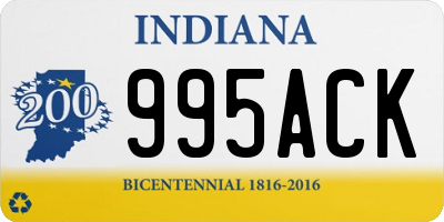 IN license plate 995ACK