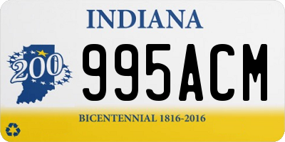 IN license plate 995ACM