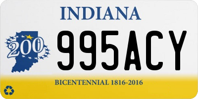 IN license plate 995ACY