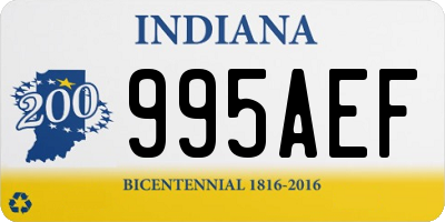 IN license plate 995AEF