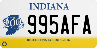 IN license plate 995AFA