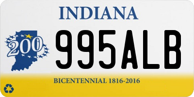 IN license plate 995ALB