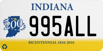 IN license plate 995ALL