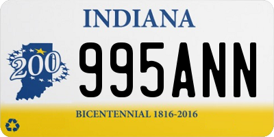 IN license plate 995ANN