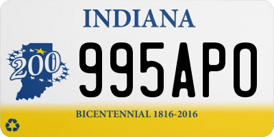 IN license plate 995APO