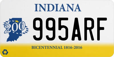 IN license plate 995ARF