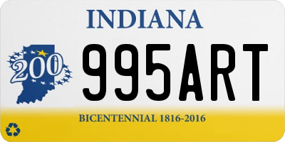 IN license plate 995ART