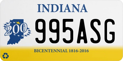 IN license plate 995ASG