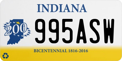 IN license plate 995ASW