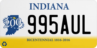 IN license plate 995AUL