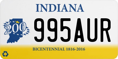 IN license plate 995AUR