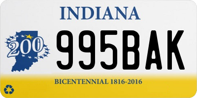 IN license plate 995BAK