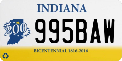 IN license plate 995BAW