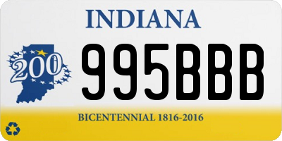 IN license plate 995BBB