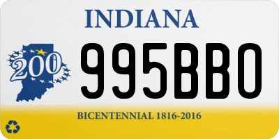 IN license plate 995BBO