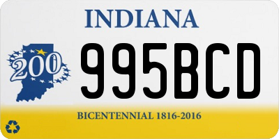 IN license plate 995BCD