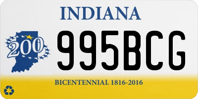 IN license plate 995BCG