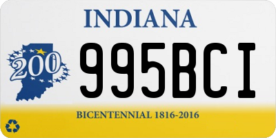 IN license plate 995BCI