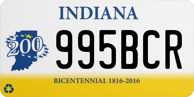 IN license plate 995BCR