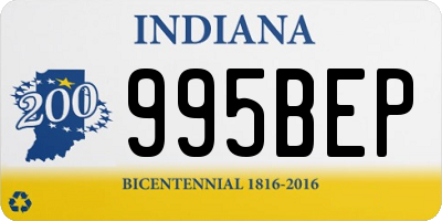 IN license plate 995BEP