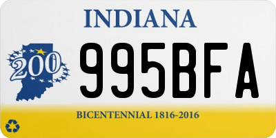 IN license plate 995BFA