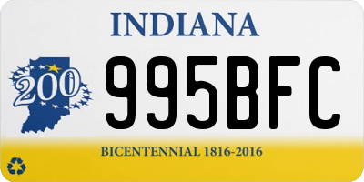 IN license plate 995BFC