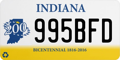 IN license plate 995BFD