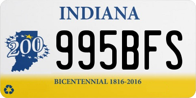 IN license plate 995BFS