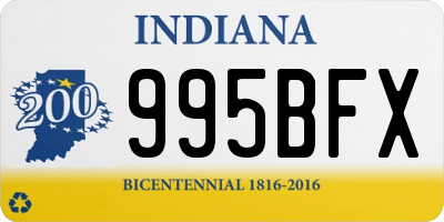 IN license plate 995BFX