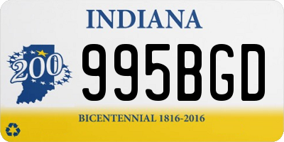 IN license plate 995BGD