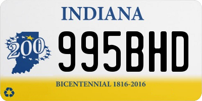 IN license plate 995BHD