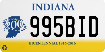 IN license plate 995BID