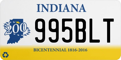 IN license plate 995BLT