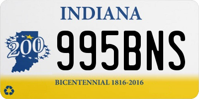 IN license plate 995BNS